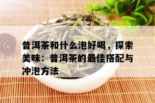 普洱茶和什么泡好喝，探索美味：普洱茶的更佳搭配与冲泡方法