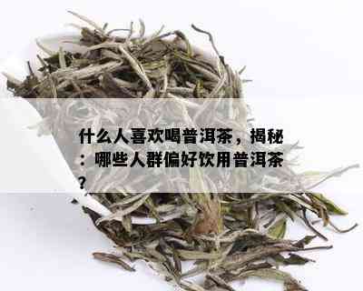 什么人喜欢喝普洱茶，揭秘：哪些人群偏好饮用普洱茶？