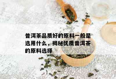 普洱茶品质好的原料一般是选用什么，揭秘优质普洱茶的原料选择