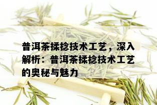 普洱茶揉捻技术工艺，深入解析：普洱茶揉捻技术工艺的奥秘与魅力