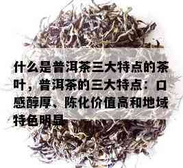 什么是普洱茶三大特点的茶叶，普洱茶的三大特点：口感醇厚、陈化价值高和地域特色明显