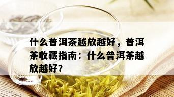 什么普洱茶越放越好，普洱茶收藏指南：什么普洱茶越放越好？