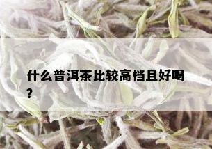 什么普洱茶比较高档且好喝？