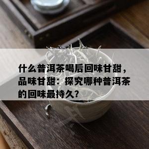 什么普洱茶喝后回味甘甜，品味甘甜：探究哪种普洱茶的回味最持久？