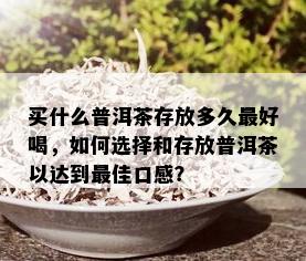 买什么普洱茶存放多久更好喝，如何选择和存放普洱茶以达到更佳口感？