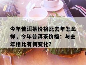 今年普洱茶价格比去年怎么样，今年普洱茶价格：与去年相比有何变化？