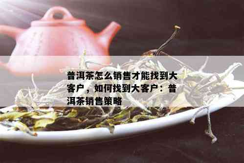 普洱茶怎么销售才能找到大客户，如何找到大客户：普洱茶销售策略