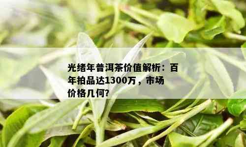 光绪年普洱茶价值解析：百年拍品达1300万，市场价格几何？