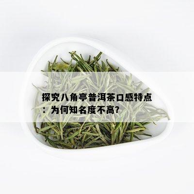 探究八角亭普洱茶口感特点：为何知名度不高？