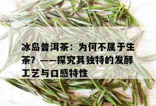 冰岛普洱茶：为何不属于生茶？——探究其独特的发酵工艺与口感特性