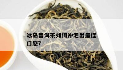 冰岛普洱茶如何冲泡出更佳口感？