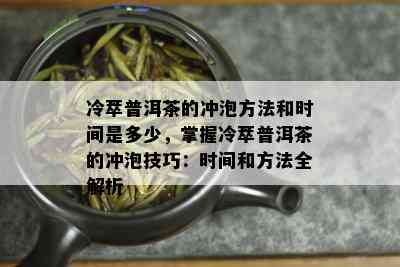 冷萃普洱茶的冲泡方法和时间是多少，掌握冷萃普洱茶的冲泡技巧：时间和方法全解析