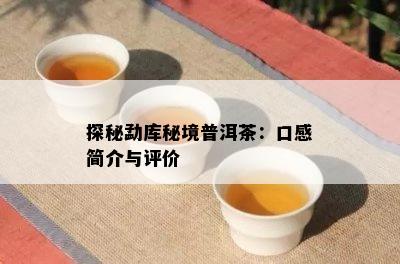 探秘勐库秘境普洱茶：口感简介与评价