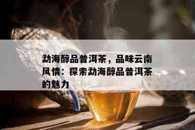 勐海醇品普洱茶，品味云南风情：探索勐海醇品普洱茶的魅力