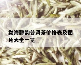 勐海醇韵普洱茶价格表及图片大全一览