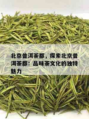 北京普洱茶都，探索北京普洱茶都：品味茶文化的独特魅力