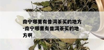 南宁哪里有普洱茶买的地方-南宁哪里有普洱茶买的地方啊