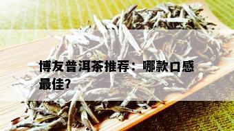 博友普洱茶推荐：哪款口感更佳？