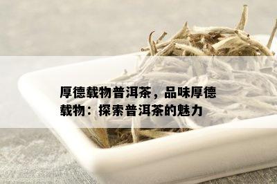 厚德载物普洱茶，品味厚德载物：探索普洱茶的魅力