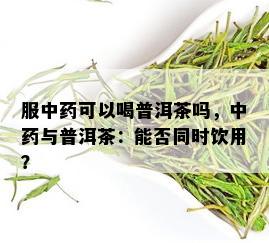 服中药可以喝普洱茶吗，中药与普洱茶：能否同时饮用？