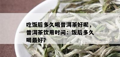 吃饭后多久喝普洱茶好呢，普洱茶饮用时间：饭后多久喝更好？