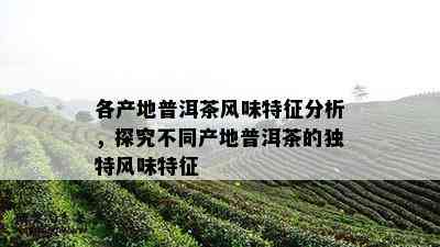 各产地普洱茶风味特征分析，探究不同产地普洱茶的独特风味特征