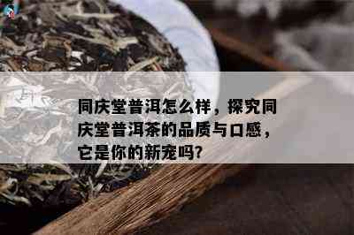 同庆堂普洱怎么样，探究同庆堂普洱茶的品质与口感，它是你的新宠吗？