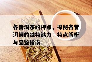 各普洱茶的特点，探秘各普洱茶的独特魅力：特点解析与品鉴指南