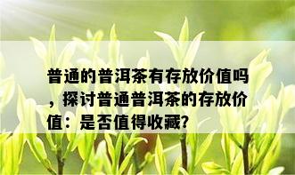 普通的普洱茶有存放价值吗，探讨普通普洱茶的存放价值：是否值得收藏？