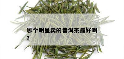 哪个明星卖的普洱茶更好喝？