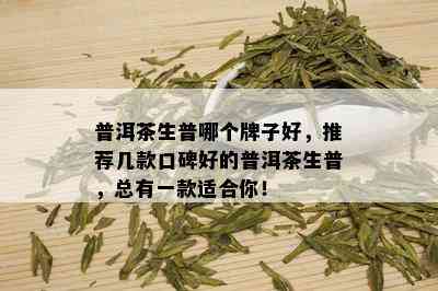 普洱茶生普哪个牌子好，推荐几款口碑好的普洱茶生普，总有一款适合你！