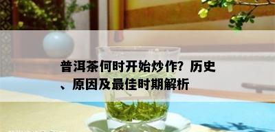 普洱茶何时开始炒作？历史、原因及更佳时期解析