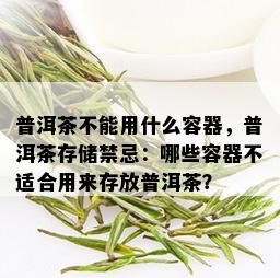 普洱茶不能用什么容器，普洱茶存储禁忌：哪些容器不适合用来存放普洱茶？