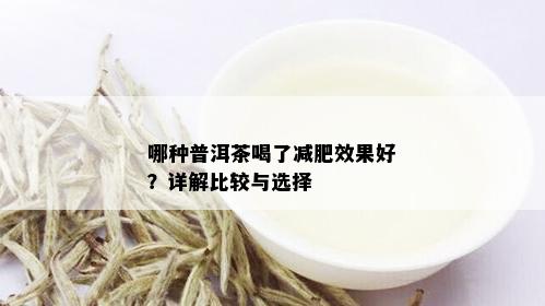 哪种普洱茶喝了减肥效果好？详解比较与选择