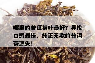 哪里的普洱茶叶更好？寻找口感更佳、纯正无欺的普洱茶源头！