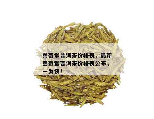 善豪堂普洱茶价格表，最新善豪堂普洱茶价格表公布，一为快！