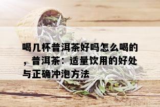 喝几杯普洱茶好吗怎么喝的，普洱茶：适量饮用的好处与正确冲泡方法