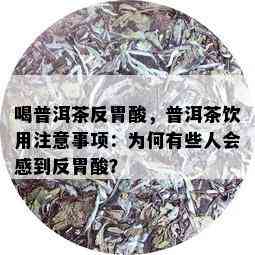 喝普洱茶反胃酸，普洱茶饮用注意事项：为何有些人会感到反胃酸？