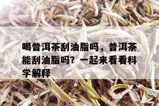 喝普洱茶刮油脂吗，普洱茶能刮油脂吗？一起来看看科学解释