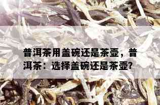 普洱茶用盖碗还是茶壶，普洱茶：选择盖碗还是茶壶？