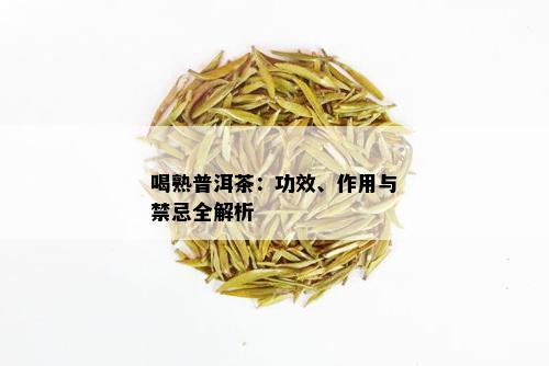 喝熟普洱茶：功效、作用与禁忌全解析