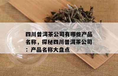 四川普洱茶公司有哪些产品名称，探秘四川普洱茶公司：产品名称大盘点