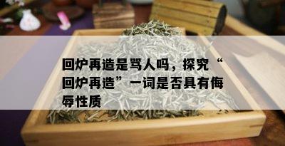 回炉再造是骂人吗，探究“回炉再造”一词是否具有侮辱性质