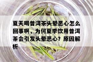 夏天喝普洱茶头晕恶心怎么回事啊，为何夏季饮用普洱茶会引发头晕恶心？原因解析