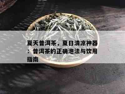 夏天普洱茶，夏日清凉神器：普洱茶的正确泡法与饮用指南