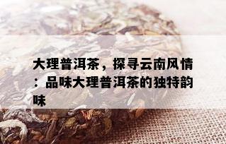 大理普洱茶，探寻云南风情：品味大理普洱茶的独特韵味