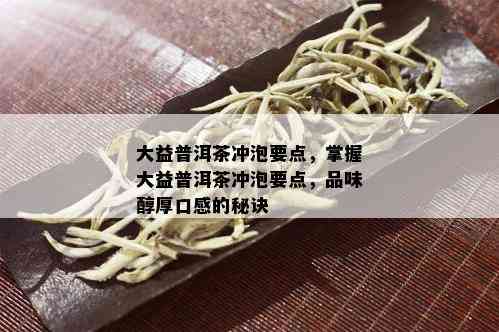 大益普洱茶冲泡要点，掌握大益普洱茶冲泡要点，品味醇厚口感的秘诀