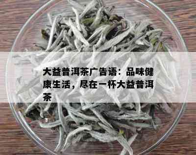 大益普洱茶广告语：品味健康生活，尽在一杯大益普洱茶