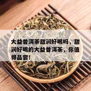 大益普洱茶甜润好喝吗，甜润好喝的大益普洱茶，你值得品尝！