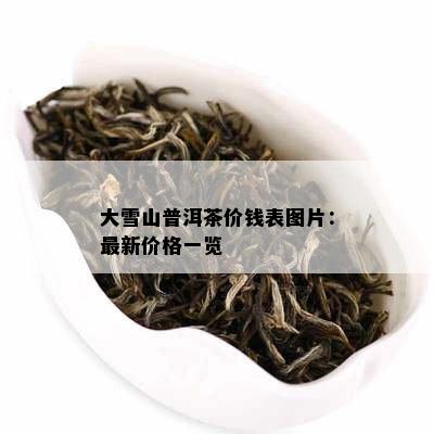 大雪山普洱茶价钱表图片：最新价格一览